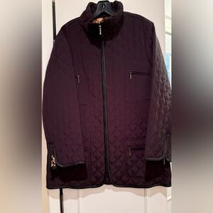 Dana Buchman Women’s Brown Quilted Puffer with Genuine Leather Trim